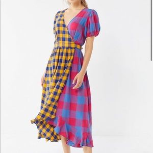 Urban outfitters plaid wrap dress